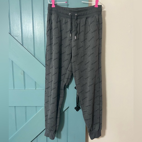 Bebe Sport Grey Black All Over Logo Hoodie & Sweat Pants - Picture 3 of 10